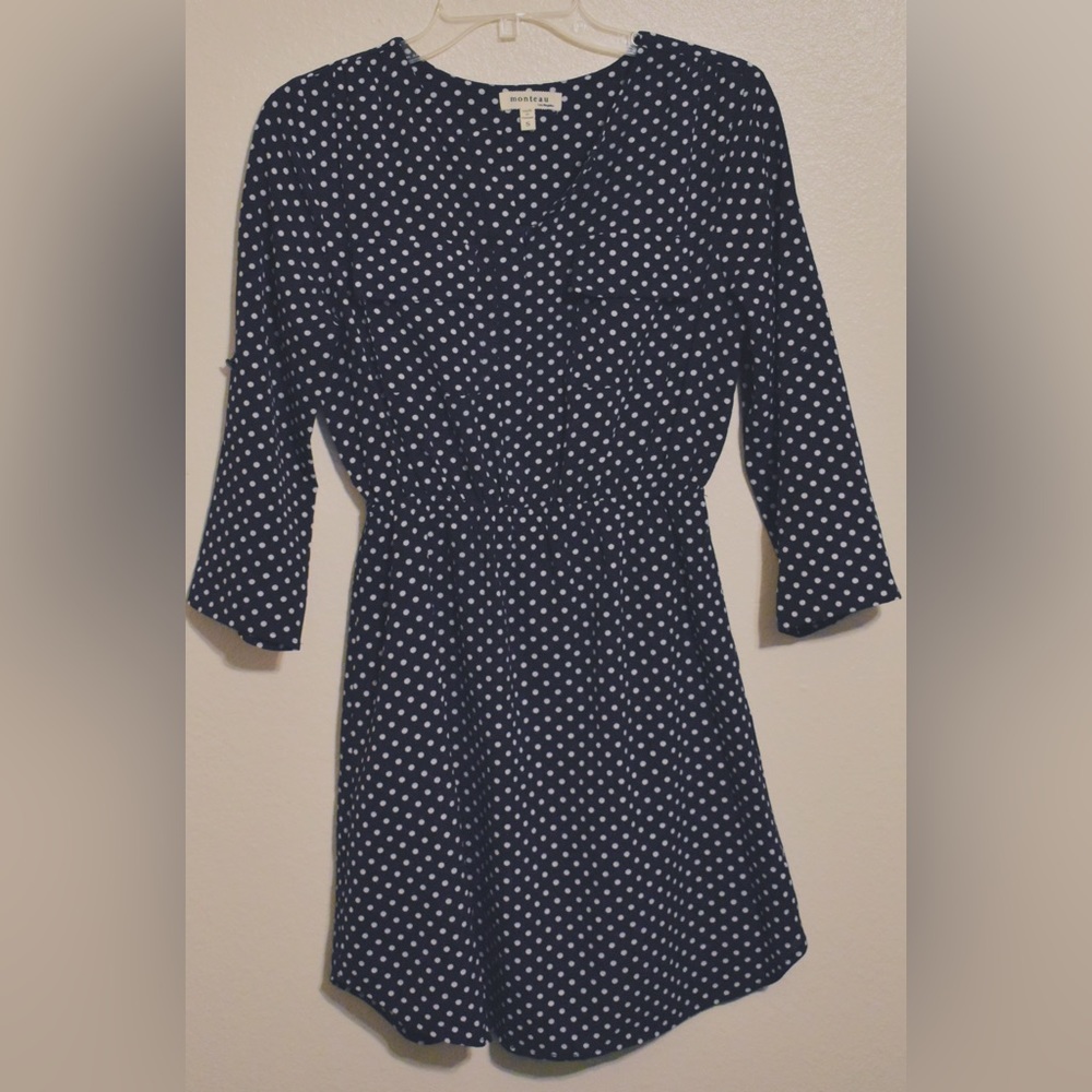 Navy Blue Polka Dot Dress